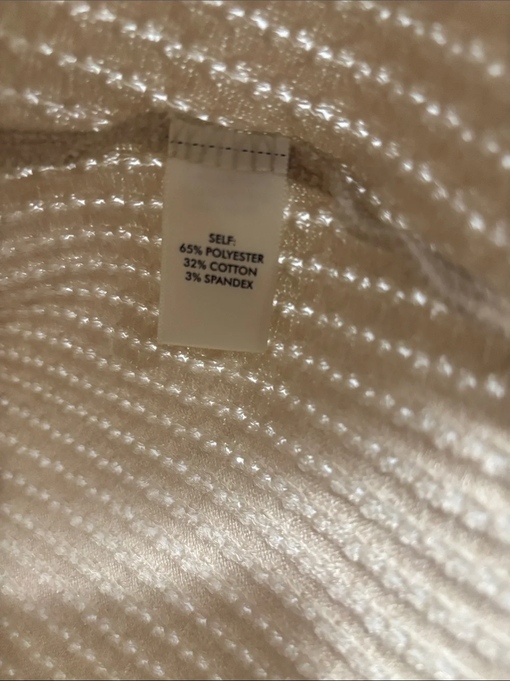 BKE Waffle Knit Strappy Back Short Sleeve Top Size Medium Beige Neutral